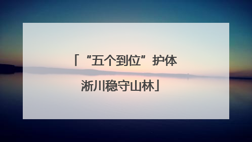 “五个到位”护体 淅川稳守山林
