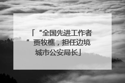 “全国先进工作者”贾牧樵，担任边境城市公安局长
