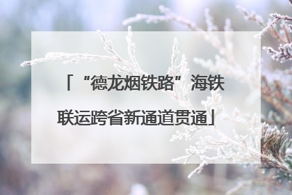 “德龙烟铁路”海铁联运跨省新通道贯通
