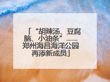 “胡辣汤、豆腐脑、小油条”……郑州海昌海洋公园再添新成员
