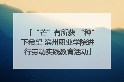 “芒”有所获 “种”下希望 滨州职业学院进行劳动实践教育活动