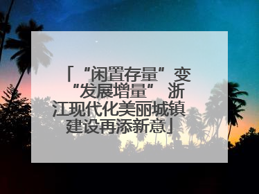 “闲置存量”变“发展增量” 浙江现代化美丽城镇建设再添新意