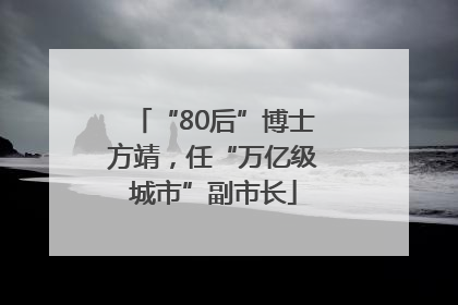 “80后”博士方靖，任“万亿级城市”副市长