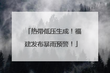 热带低压生成！福建发布暴雨预警！