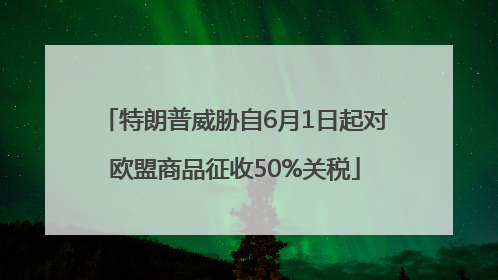 特朗普威胁自6月1日起对欧盟商品征收50%关税