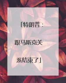 特朗普：跟马斯克关系结束了