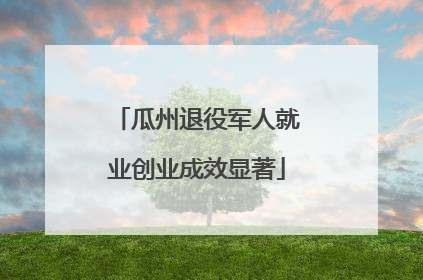 瓜州退役军人就业创业成效显著