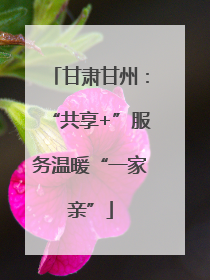 甘肃甘州：“共享+”服务温暖“一家亲”