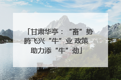 甘肃华亭：“畜”势腾飞兴“牛”业 政策助力添“牛”劲