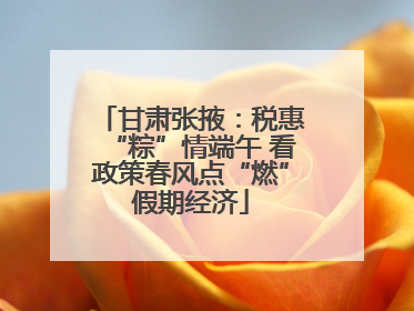 甘肃张掖：税惠“粽”情端午 看政策春风点“燃”假期经济