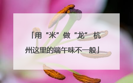 用“米”做“龙” 杭州这里的端午味不一般