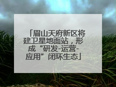 眉山天府新区将建卫星地面站，形成“研发-运营-应用”闭环生态
