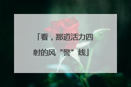 看，那道活力四射的风“警”线
