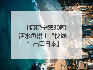 福建宁德30吨活水鱼搭上“快线”出口日本