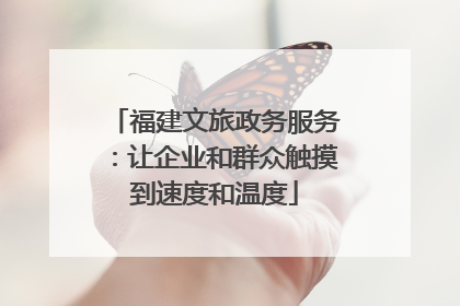 福建文旅政务服务：让企业和群众触摸到速度和温度