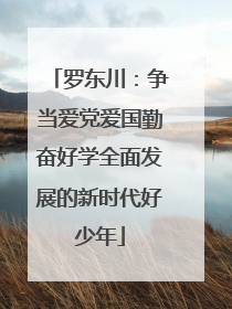 罗东川：争当爱党爱国勤奋好学全面发展的新时代好少年