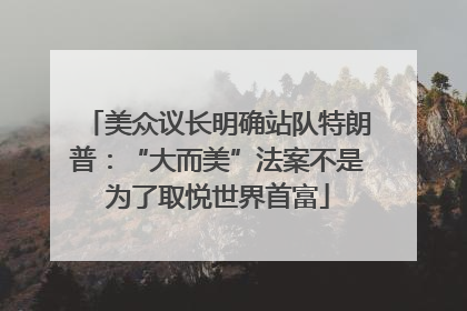 美众议长明确站队特朗普：“大而美”法案不是为了取悦世界首富