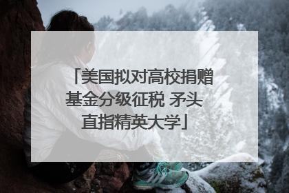 美国拟对高校捐赠基金分级征税 矛头直指精英大学