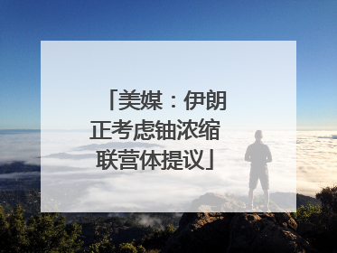 美媒：伊朗正考虑铀浓缩联营体提议