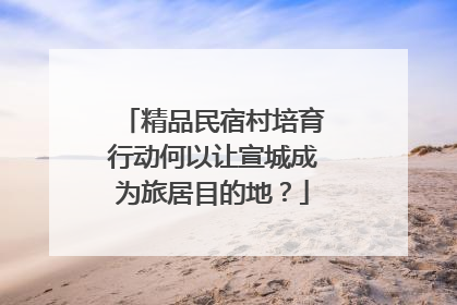 精品民宿村培育行动何以让宣城成为旅居目的地？