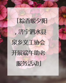 粽香暖夕阳，济宁泗水县泉乡义工协会开展端午助老服务活动
