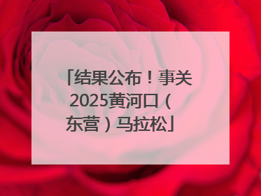 结果公布！事关2025黄河口（东营）马拉松