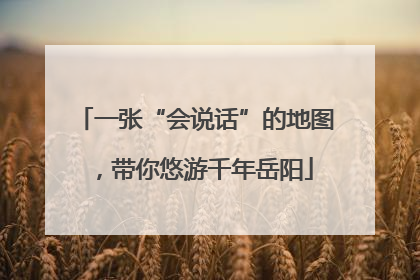 一张“会说话”的地图，带你悠游千年岳阳