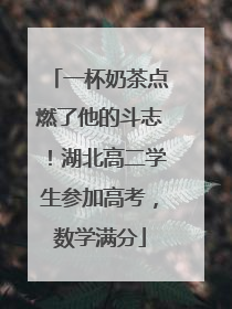 一杯奶茶点燃了他的斗志！湖北高二学生参加高考，数学满分
