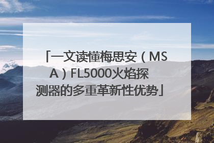一文读懂梅思安（MSA）FL5000火焰探测器的多重革新性优势