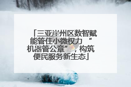 三亚崖州区数智赋能管住小微权力 “机器管公章”，构筑便民服务新生态