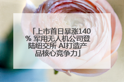 上市首日暴涨140% 军用无人机公司登陆纽交所 AI打造产品核心竞争力