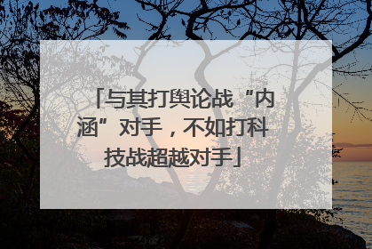与其打舆论战“内涵”对手，不如打科技战超越对手