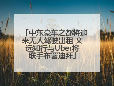 中东豪车之都将迎来无人驾驶出租 文远知行与Uber将联手布署迪拜