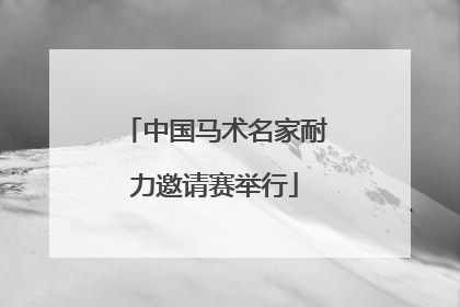 中国马术名家耐力邀请赛举行