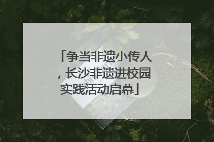 争当非遗小传人，长沙非遗进校园实践活动启幕