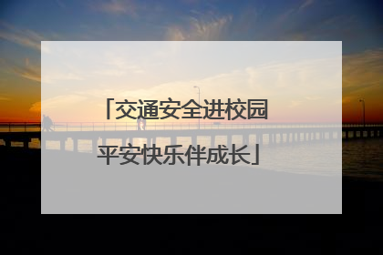 交通安全进校园 平安快乐伴成长
