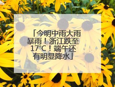 今明中雨大雨暴雨！浙江跌至17℃！端午还有明显降水