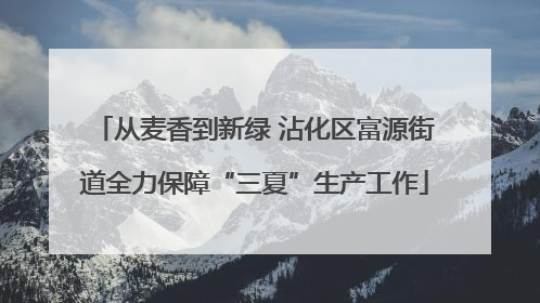 从麦香到新绿 沾化区富源街道全力保障“三夏”生产工作
