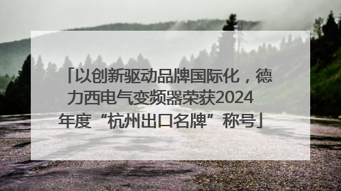 以创新驱动品牌国际化，德力西电气变频器荣获2024年度“杭州出口名牌”称号