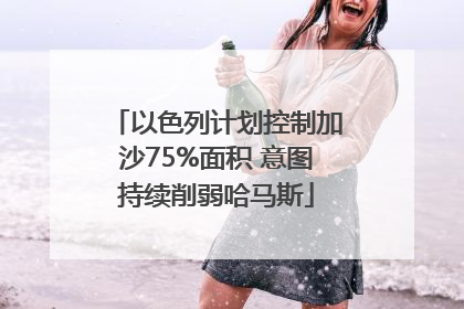 以色列计划控制加沙75%面积 意图持续削弱哈马斯