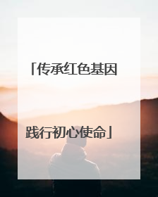 传承红色基因 践行初心使命