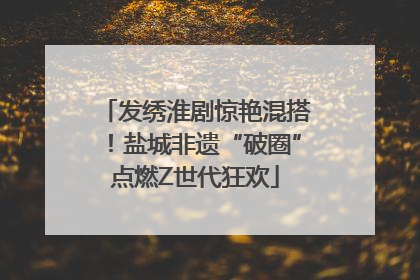 发绣淮剧惊艳混搭！盐城非遗“破圈”点燃Z世代狂欢