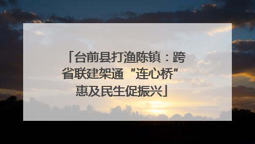 台前县打渔陈镇：跨省联建架通“连心桥” 惠及民生促振兴