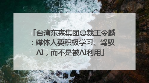 台湾东森集团总裁王令麟：媒体人要积极学习、驾驭AI，而不是被AI利用