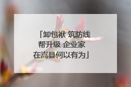 卸包袱 筑防线 帮升级 企业家在嵩县何以有为