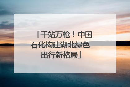 千站万枪！中国石化构建湖北绿色出行新格局