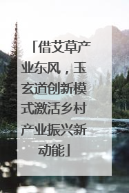 借艾草产业东风，玉玄道创新模式激活乡村产业振兴新动能