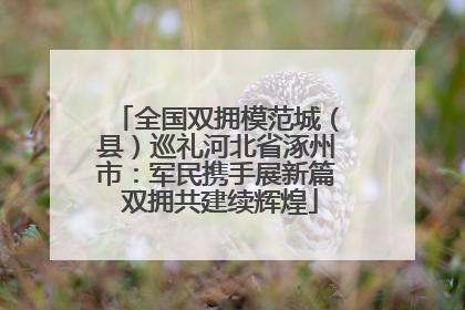 全国双拥模范城（县）巡礼河北省涿州市：军民携手展新篇 双拥共建续辉煌