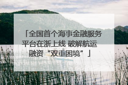 全国首个海事金融服务平台在浙上线 破解航运融资“双重困境”