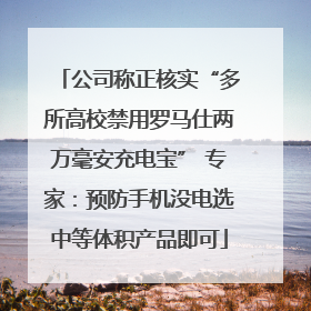 公司称正核实“多所高校禁用罗马仕两万毫安充电宝” 专家：预防手机没电选中等体积产品即可